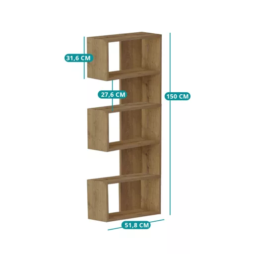 Polica za knjige 150x51.8x31.6cm, Oreh