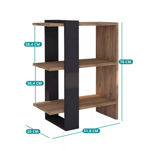Polica 70x51.8x25 Antracit-Oreh