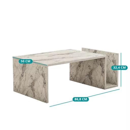Kavna miza z marmorjem 86,8x32,4x50cm