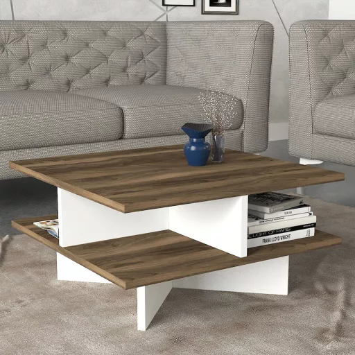 Kavna miza 60x31.2x60cm, Oreh-Bela