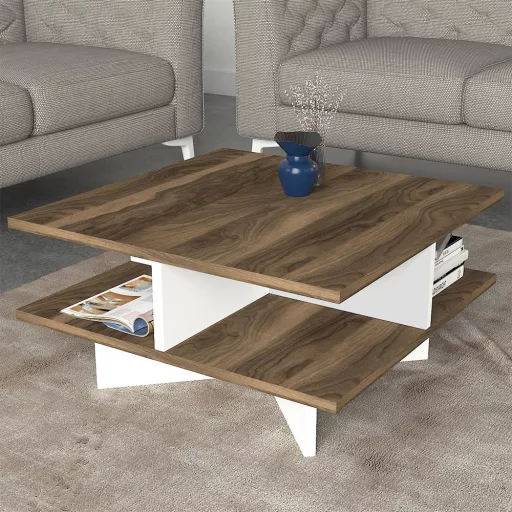 Kavna miza 60x31.2x60cm, Oreh-Bela
