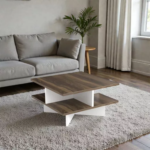 Kavna miza 60x31.2x60cm, Oreh-Bela