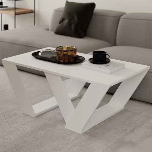 Kavna miza 110x40x60cm, bela