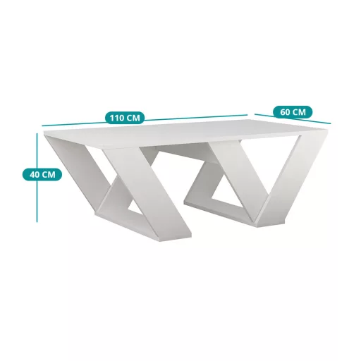 Kavna miza 110x40x60cm, bela