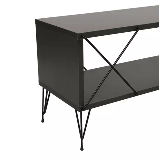 Kavčna miza z kovinskimi nogami 100x40x50cm, antracitna