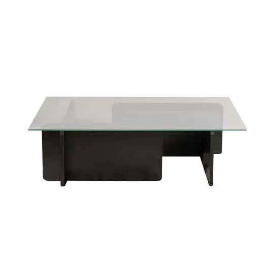 Kavna miza s kaljenim steklom 105x30x65cm, črna