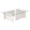 Kavna miza s kaljenim steklom 105x30x65cm, bela