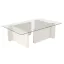 Kavna miza s kaljenim steklom 105x30x65cm, bela