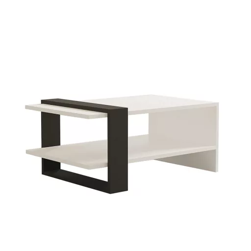 Kavčna miza 80x35x55cm, antracitno-bela