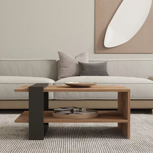Kavna miza 80x35x55cm, Oreh-Antracit
