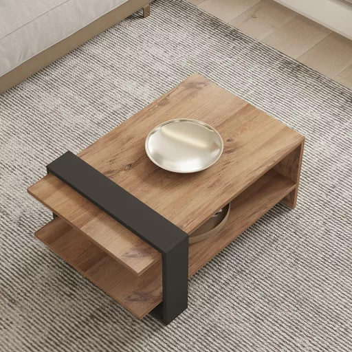 Kavna miza 80x35x55cm, Oreh-Antracit