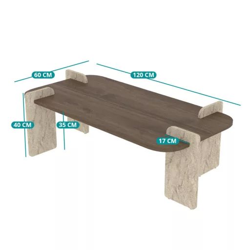 Kavna miza 130x35x60cm, Oreh