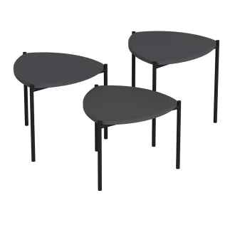 3-delni set kavnih miz, antracit