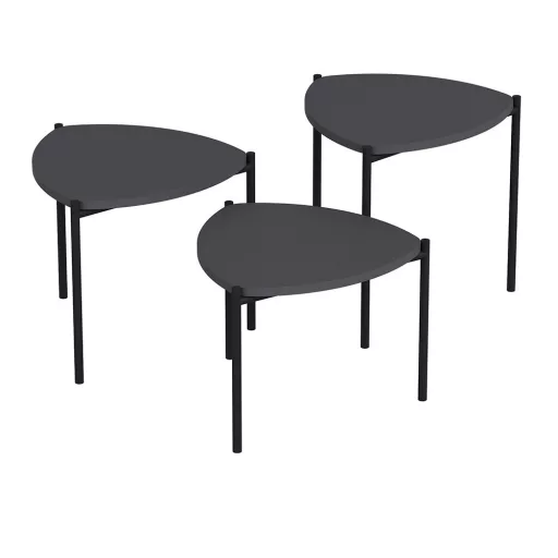 3-delni set kavnih miz, antracit