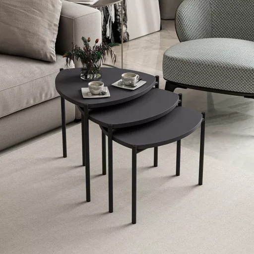 3-delni set kavnih miz, antracit