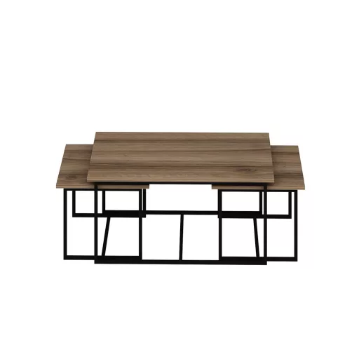 3-delni set kavnih miz, oreh