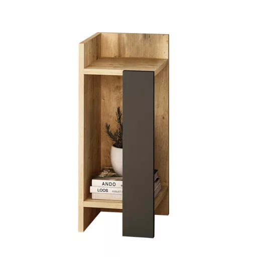 Levi nočni omarica 60x25x27cm antracit-hrast