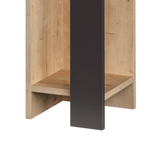Levi nočni omarica 60x25x27cm antracit-hrast