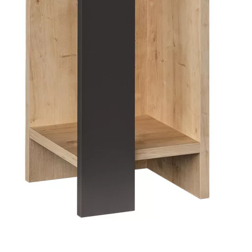 Nočna omarica desna 60x25x27cm antracit-hrast