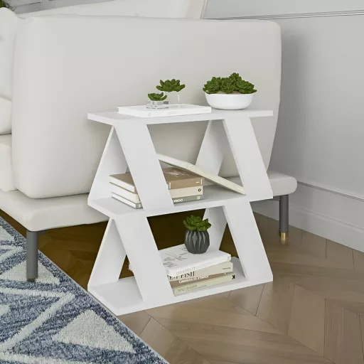 Stranska miza 60x57x22cm, bela
