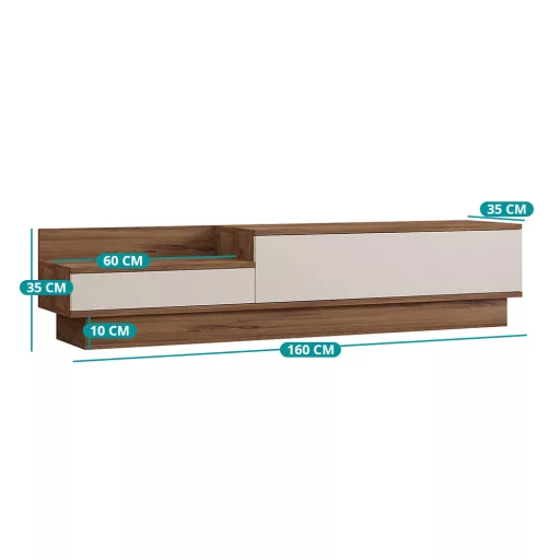 TV Regal 160x35x35cm, Bela-Bor