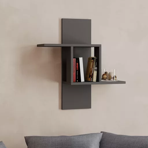 Stenska polica 70x64x20cm, antracitna