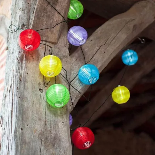 10-LED Akumulatorske Barvite Luči za Zabave, 2.1m