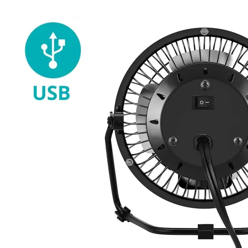 USB namizni ventilator z nastavljivim kotom za prenosne računalnike in osebne računalnike