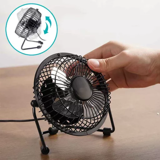 USB namizni ventilator z nastavljivim kotom za prenosne računalnike in osebne računalnike