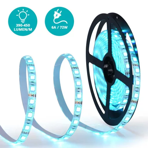 5m Programabilna RGB LED trakasta luč - Vodoodporna, Daljinsko upravljanje, Nastavljiva svetlost