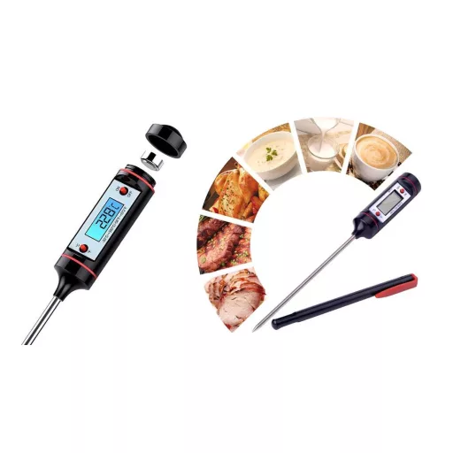 Digitalni kuhinjski mesni termometer - meri od -50 do +300 °C, preklop °C/°F, idealen za meso, otroško hrano in omake