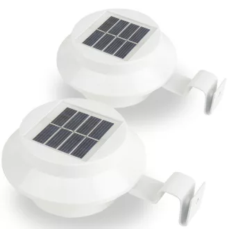   Solarna zunanja svetilka set - bela, vremensko odporna, brezžična, 8-urni osvetlitev