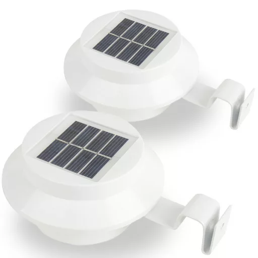 Solarna zunanja svetilka set - bela, vremensko odporna, brezžična, 8-urni osvetlitev