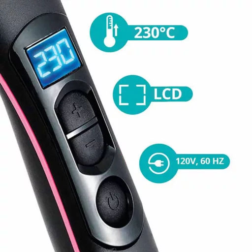 Česalo za ravnanje las z LCD zaslonom in nastavljivo temperaturo