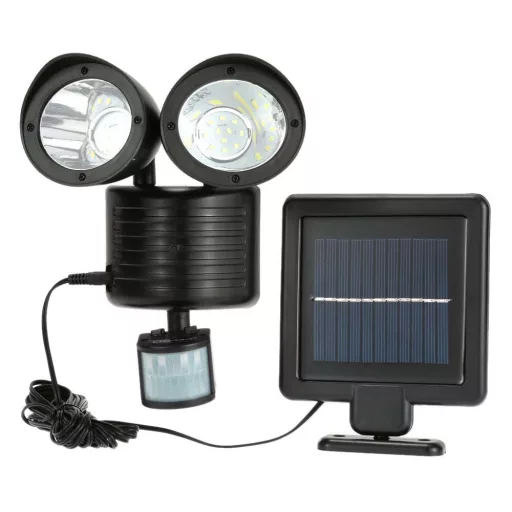 Sončna LED luč z dvojno senzorjem gibanja - 22 LED, 150 Lumenov, Vodoodporna IP44