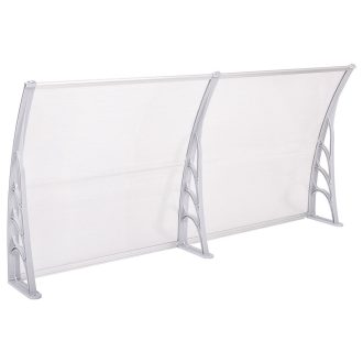   Vremensko odporna polikarbonatna nadstrešnica - 240x90 cm, bela - na voljo v različnih velikostih