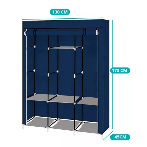 Mobilna omara z zadrgo - 130x45x170 cm, enostavna sestava, zaščita pred prahom