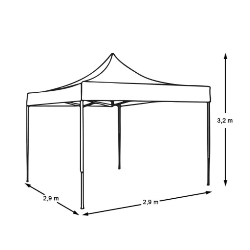 Zložljiv vrtni paviljon 2,9x2,9 m - modra, hitro postavitev, vremensko odporen