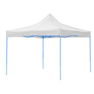   Zložljiv vrtni paviljon 2,9x2,9 m - bel, vremensko odporen, enostavna sestava