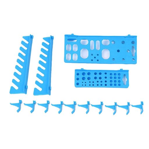 Stenski organizator orodja in vijakov - 43 delov, trajna plastična rešitev za shranjevanje