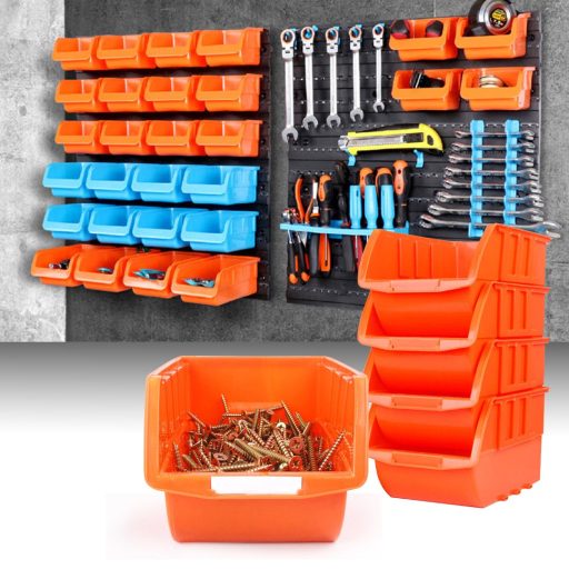 Stenski organizator orodja in vijakov s shranjevalnimi škatlami - Trajna in prostor varčna rešitev