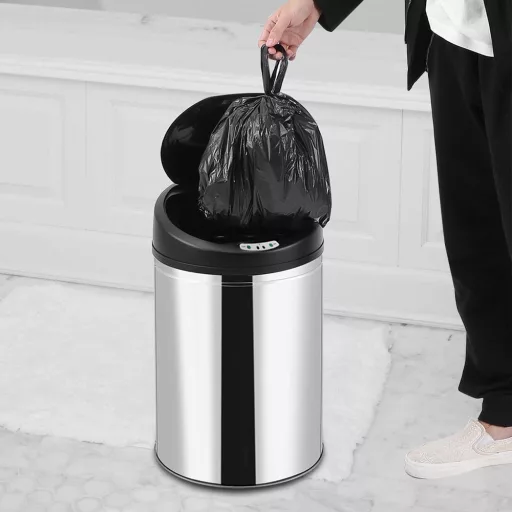 30L Brezstični Senzorski Koš za Smeti iz Nerjavečega Jekla - Različne Velikosti
