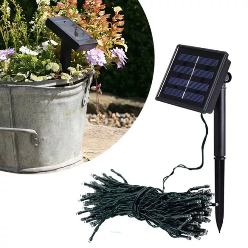 100 LED Solar Garden String Lights - 10m, Vodoodporne, Samodejno vklop/izklop