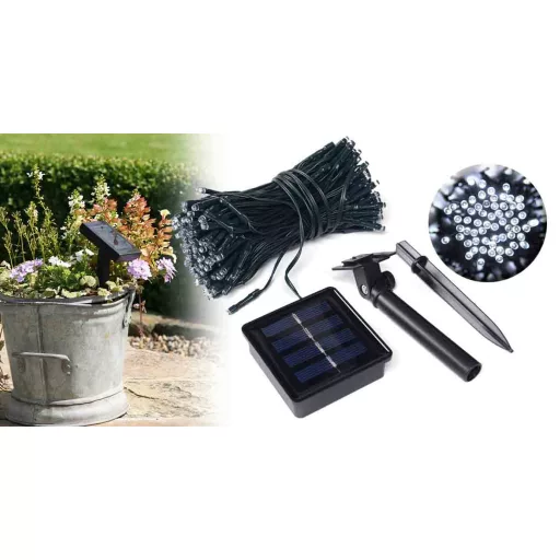 100 LED Solar Garden String Lights - 10m, Vodoodporne, Samodejno vklop/izklop