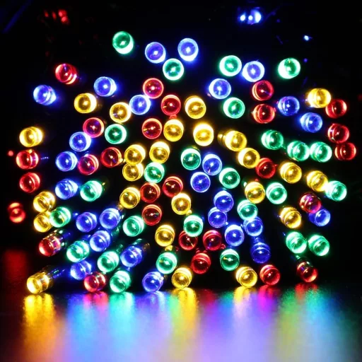100 LED Solar Garden String Lights - 10m, Vodoodporne, Različne Barve
