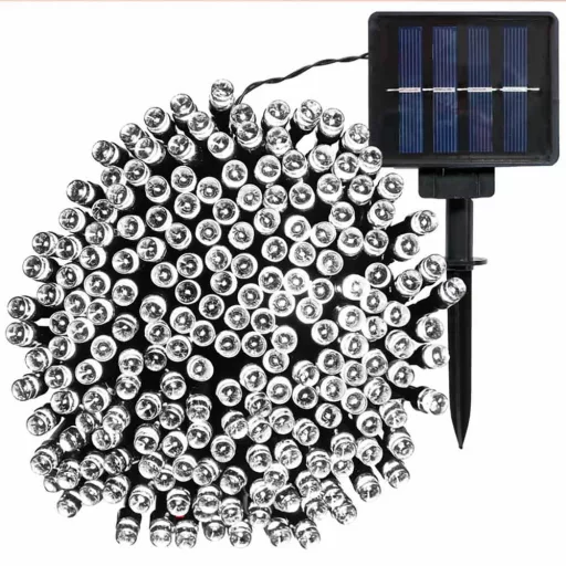 100 LED Solar Garden String Lights - 20 Meter - Cool White, Weatherproof