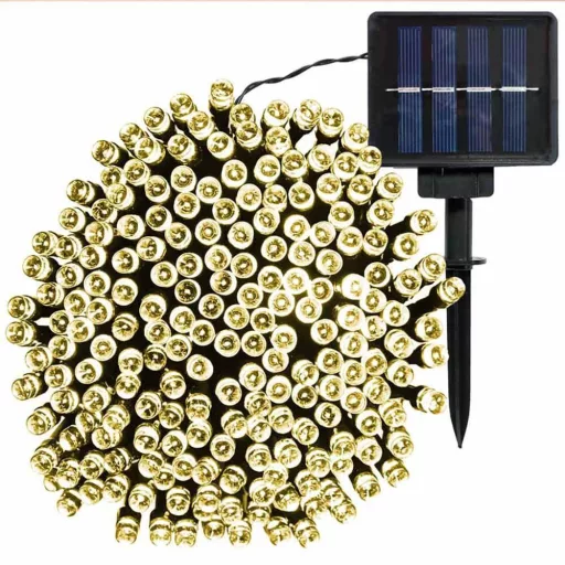 100 LED Solar Garden String Lights - 20m, Warm White, Weatherproof