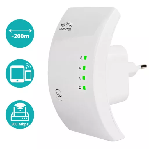 Brezžični WiFi ojačevalnik - 200m pokritost, 300 Mbps hitrost