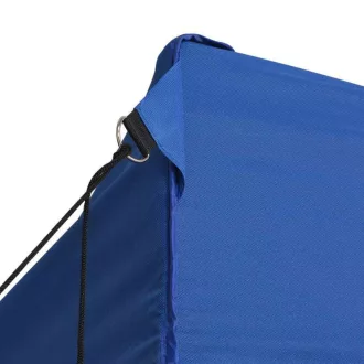  Zložljiv vrtnik paviljon 2,9x2,9 m s stranskimi stenami - modra, enostavna postavitev, vremensko odporna