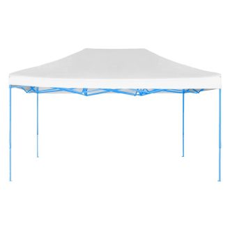   Zložljiv vrtni paviljon 2,9x4,25 m s torbo - bel, vremensko odporen, enostavna postavitev